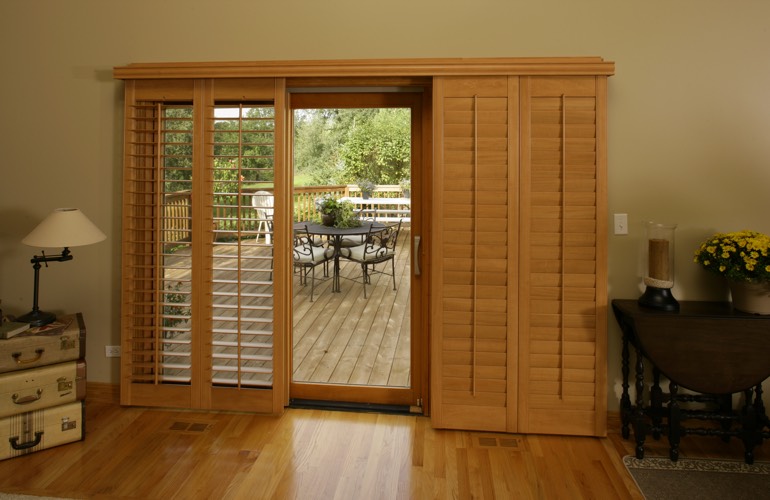 wood sliding door shutters